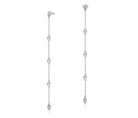 CZ Drop with Chain Silver Earring STC-2162